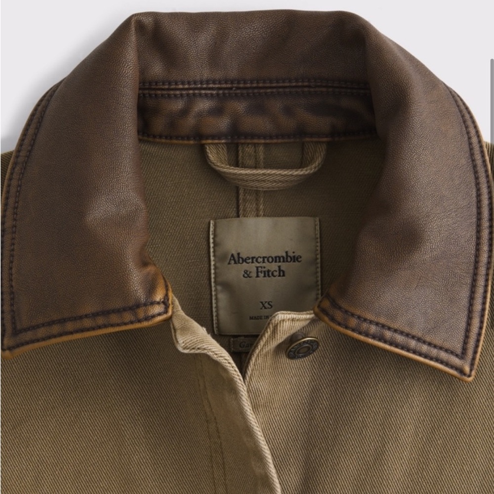abercrombie brown twill barn coat - Picture 3 of 7